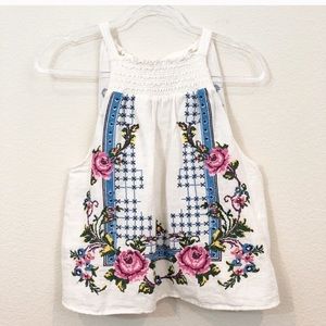 Free people honey pie embroidered tank